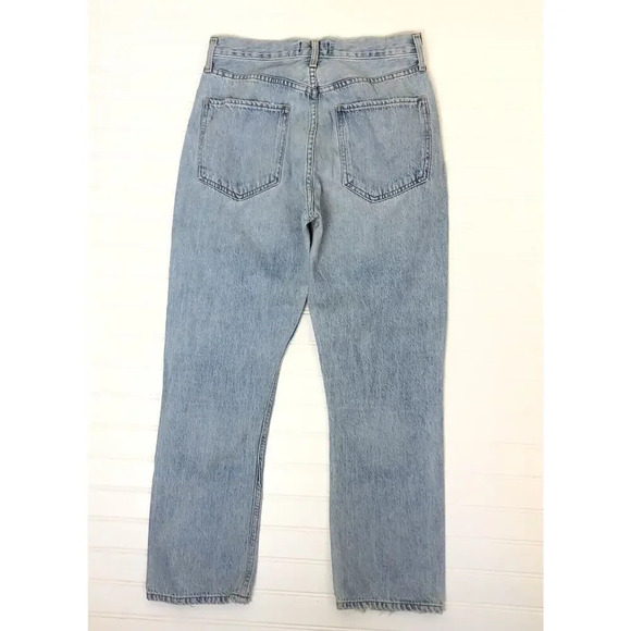 Agolde Riley High Rise Straight Crop Jeans Distressed Womens Size 27 In Shatter - Picture 8 of 11